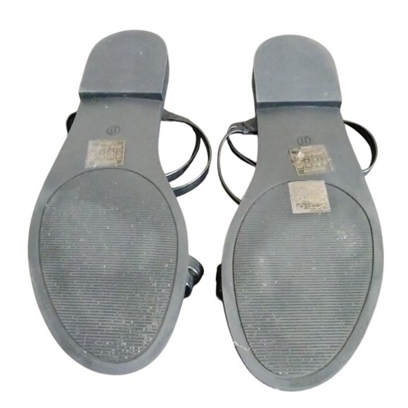 Dream Pairs Size 11 Black Strappy Slide Flat Sandals Memory Foam & Non-Slip Sole - Picture 10 of 11